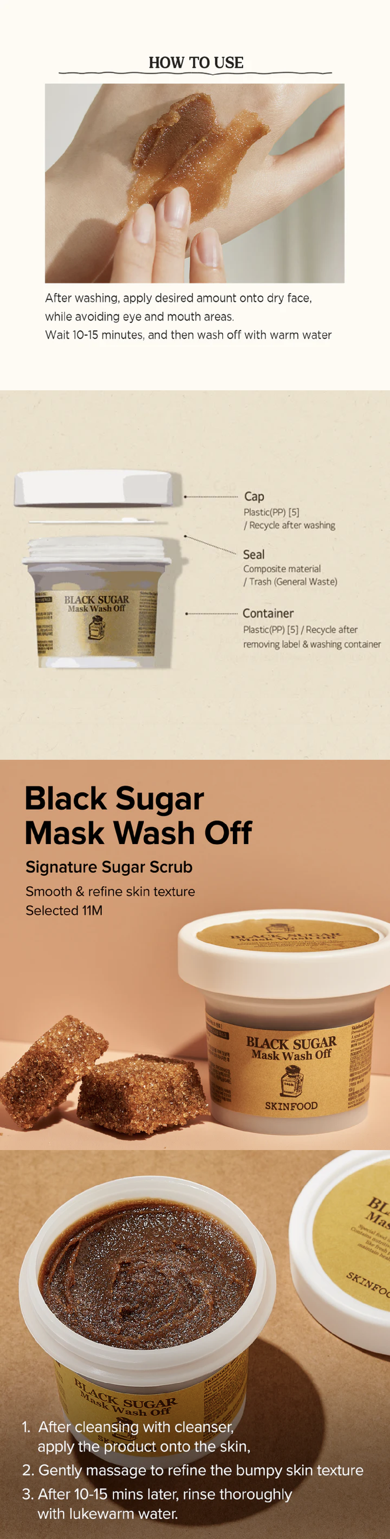 SKINFOOD Black Sugar Mask Wash Off STORE K BEAUTY