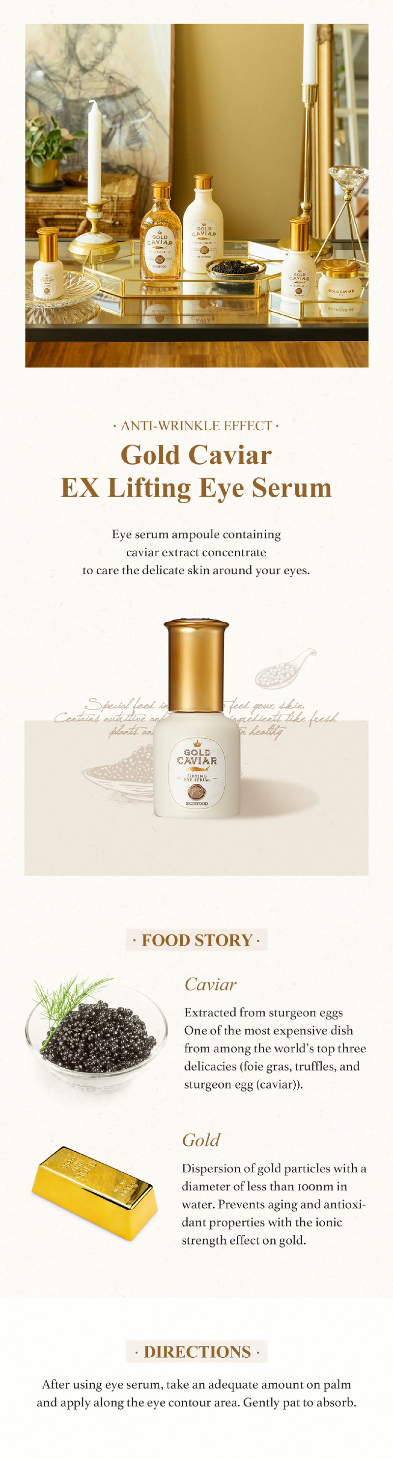 Skinfood Gold Caviar EX soro lifting para olhos