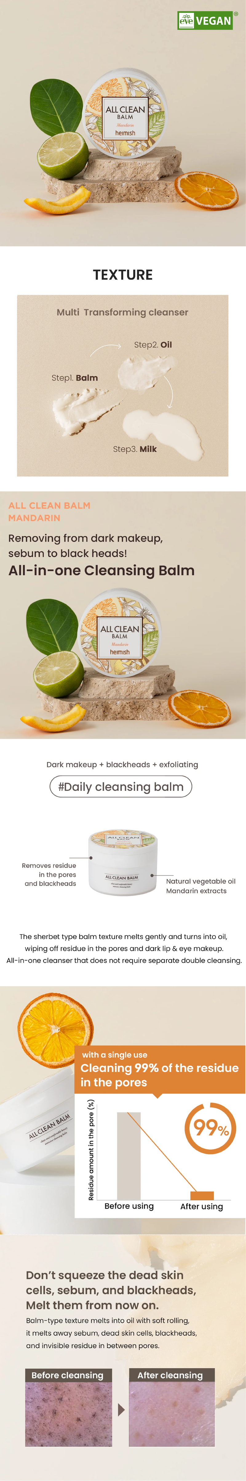 heimish All Clean Balm Mandarin