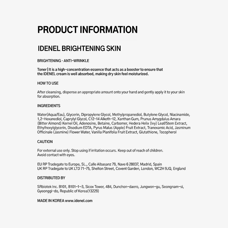 BRIGHTENING SKIN IDENEL