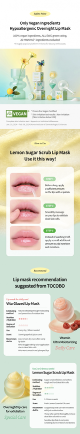 Tocobo Lemon Sugar Scrub Lip Mask