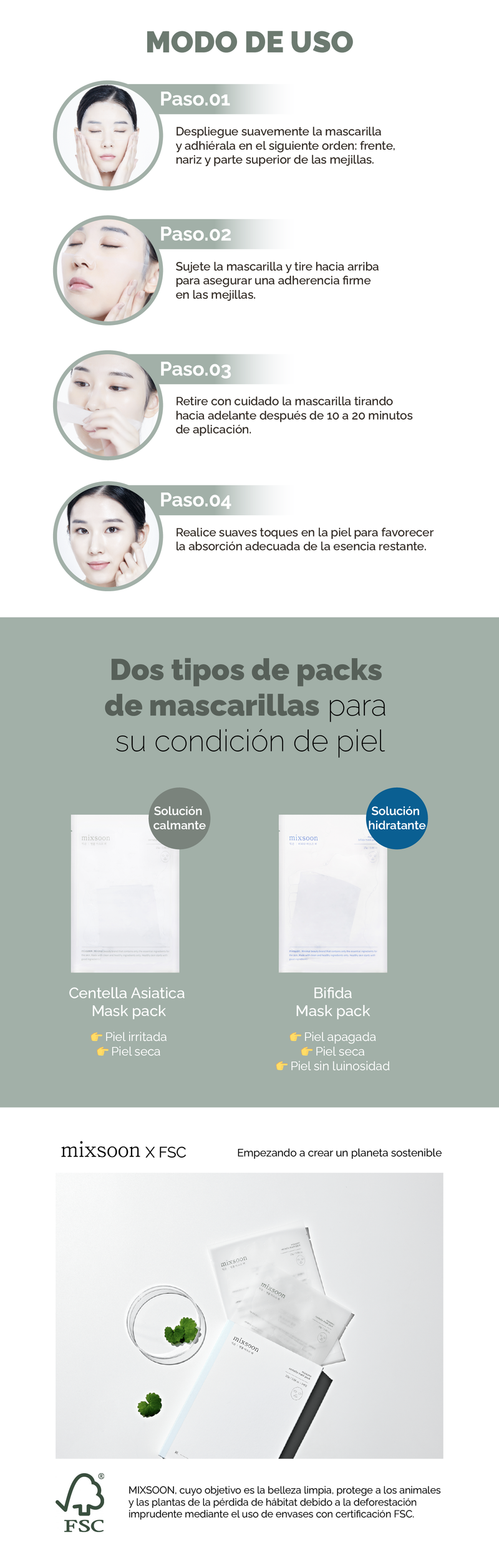 MIXSOON Centella Mask Pack (5 unidades)
